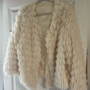 Faux Fur Open Front Jacket Cardigan